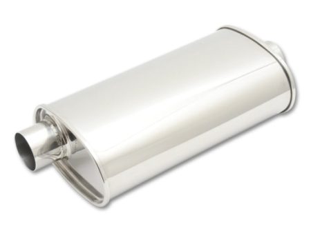 Vibrant StreetPower Oval Muffler 3.50in Inlet Outlet (Offset-Center) Online Sale