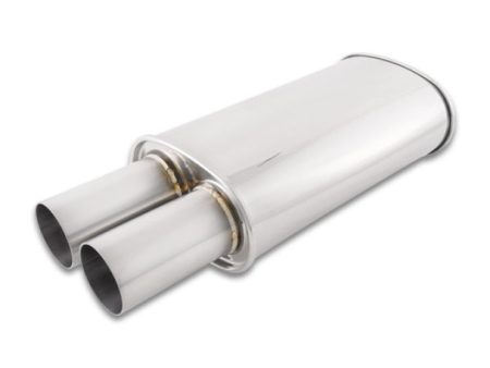 Vibrant Streetpower Oval Muffler w 3.00in Round Straight Cut Tip (3.00in Inlet) Online Hot Sale