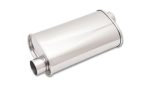 Vibrant StreetPower Oval Muffler 5in x 9in x 15in - 2.25in inlet outlet (Offset-Offset Same Side) Fashion