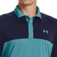 Under Armour Performance 3.0 Colour Block Polo Shirt - Glacier Blue Midnight Navy Online now