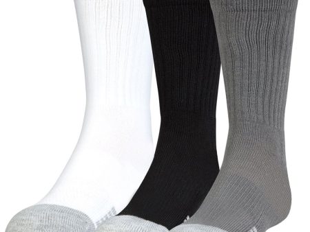 Under Armour Heatgear Crew Socks (3 Pack) - Black Steel White Online Sale