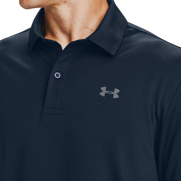 Under Armour Performance Textured Long Sleeve Polo Shirt - Black For Discount