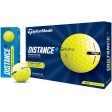 TaylorMade Distance+ Golf Balls - Yellow - 12 Pack Supply