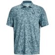 Under Armour Playoff 3.0 Palm Sketch Printed Polo Shirt - Still Water Static Blue Supply