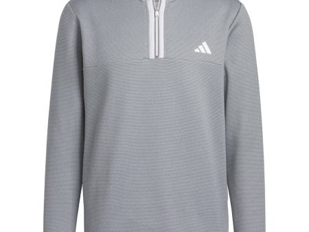 adidas Microdot 1 4 Zip Pullover  - White Grey Three Hot on Sale