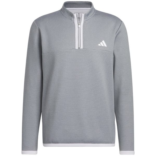 adidas Microdot 1 4 Zip Pullover  - White Grey Three Hot on Sale