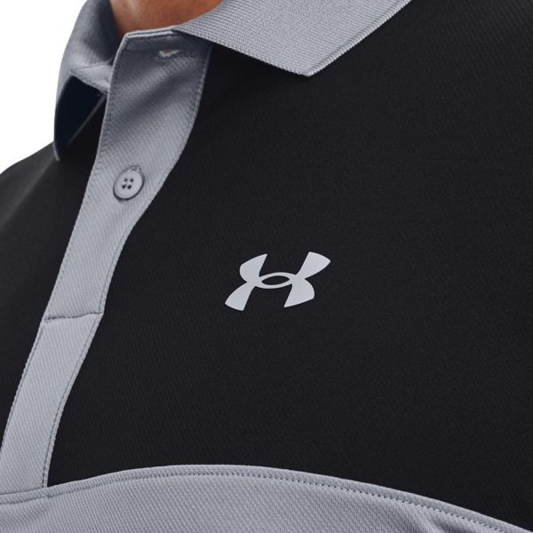 Under Armour Performance 3.0 Colour Block Polo Shirt - Steel Black Online now