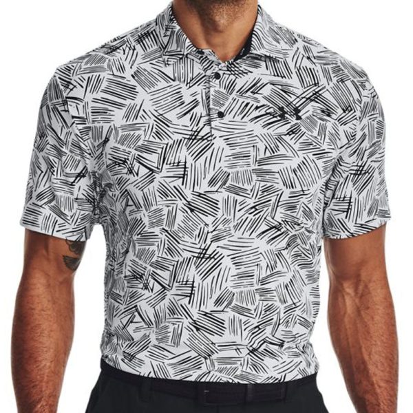 Under Armour Playoff 3.0 Palm Sketch Printed Polo Shirt - White Black Online Hot Sale