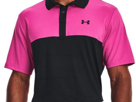 Under Armour Performance 3.0 Colour Block Polo Shirt - Black Rebel Pink Online Hot Sale