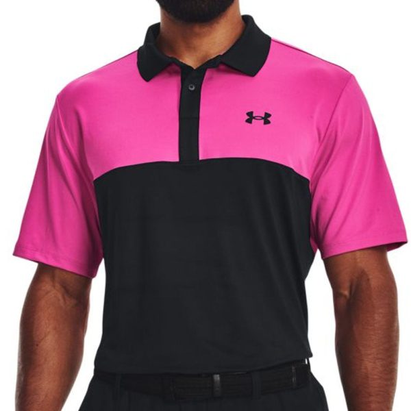 Under Armour Performance 3.0 Colour Block Polo Shirt - Black Rebel Pink Online Hot Sale