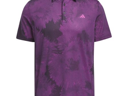 adidas Flower Mesh Polo Shirt - Black Lucid Fuchsia Hot on Sale