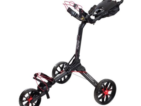 BagBoy Nitron Auto Open 3-Wheel Push Trolley - Black Red Discount