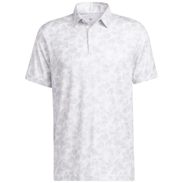 adidas Prisma Print Polo Shirt - White Grey Two Discount