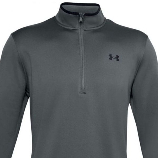 Under Armour Mens Armour Fleece 1 2 Zip - Pitch Grey Black on Sale