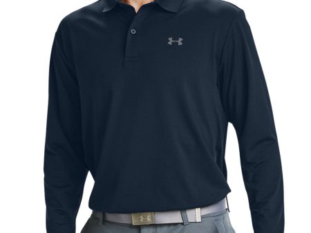 Under Armour Performance Textured Long Sleeve Polo Shirt - Black For Discount