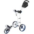 Big Max Autofold FF 3-Wheel Push Trolley - White Cobalt For Discount