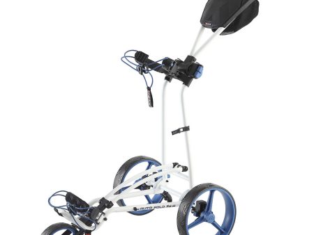 Big Max Autofold FF 3-Wheel Push Trolley - White Cobalt For Discount