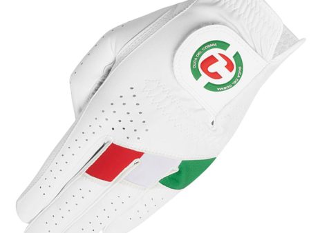 Duca Del Cosma Hybrid Pro Primavera Cabretta Leather Golf Glove - White Green Red For Cheap