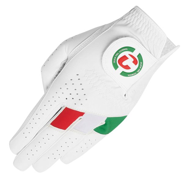 Duca Del Cosma Hybrid Pro Primavera Cabretta Leather Golf Glove - White Green Red For Cheap