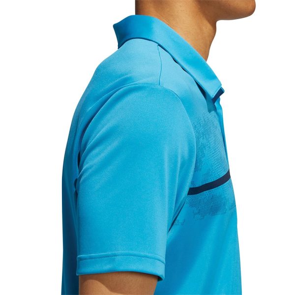 adidas Chest Print Polo Shirt - Sonic Aqua Online Sale