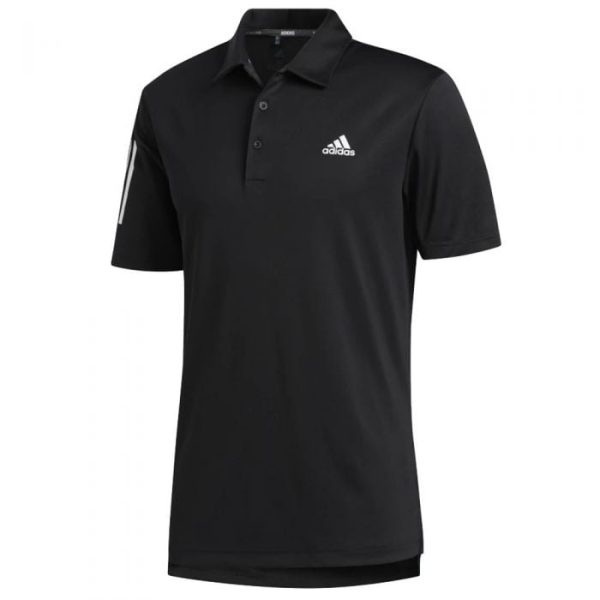 adidas 3-Stripe Golf Polo Shirt - Black White For Sale