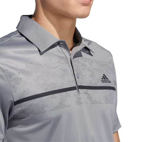 adidas Chest Print Polo Shirt - Grey Three Online Sale