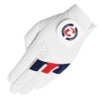 Duca Del Cosma Hybrid Pro Brompton Cabretta Leather Golf Glove - White Navy Red For Discount