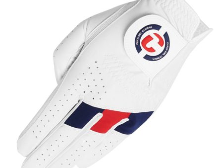 Duca Del Cosma Hybrid Pro Brompton Cabretta Leather Golf Glove - White Navy Red For Discount