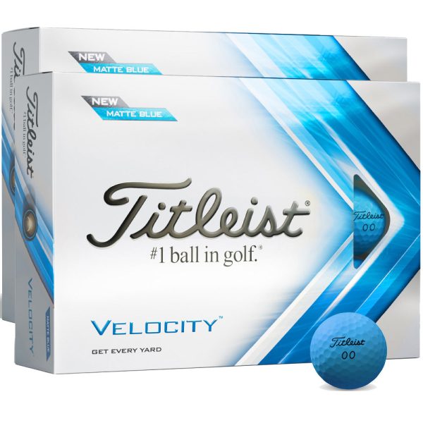 Titleist Velocity Golf Balls - Blue - Double Dozen Fashion