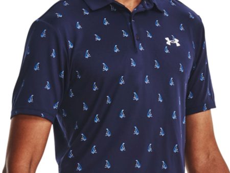 Under Armour Playoff 3.0 Boats Printed Polo Shirt - Midnight Navy White Hot on Sale