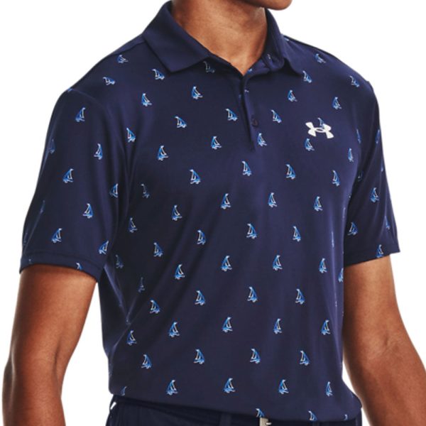 Under Armour Playoff 3.0 Boats Printed Polo Shirt - Midnight Navy White Hot on Sale