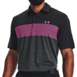 Under Armour Playoff 3.0 Low Round Stripe Polo Shirt - Black Jet Grey Rebel Pink Hot on Sale