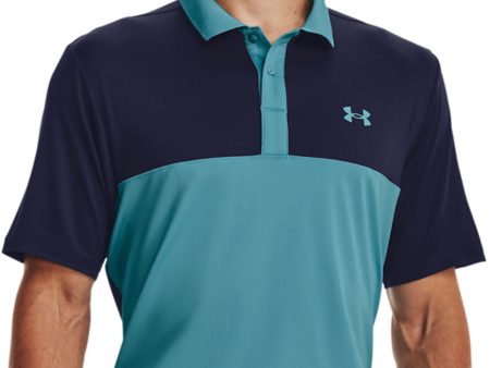 Under Armour Performance 3.0 Colour Block Polo Shirt - Glacier Blue Midnight Navy Online now