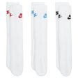 Nike Sportswear Everyday Essential Crew Socks (3 Pairs) - Blue Black Red Sale