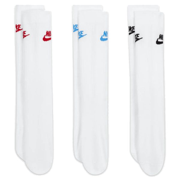 Nike Sportswear Everyday Essential Crew Socks (3 Pairs) - Blue Black Red Sale