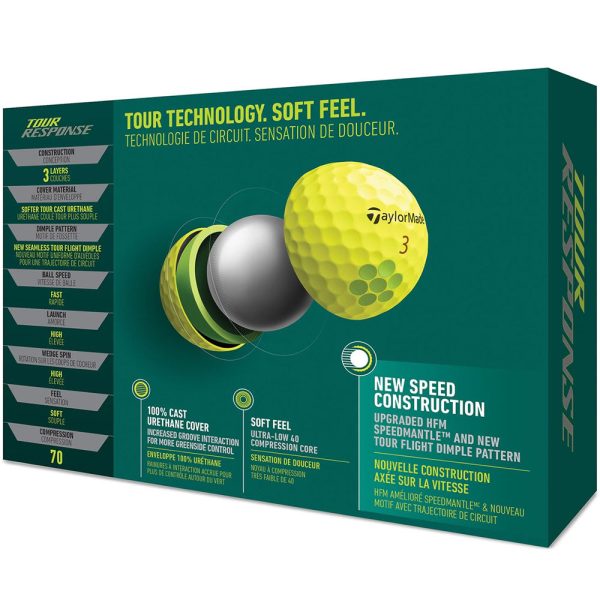 TaylorMade Tour Response Yellow Golf Balls - 12 Pack Online