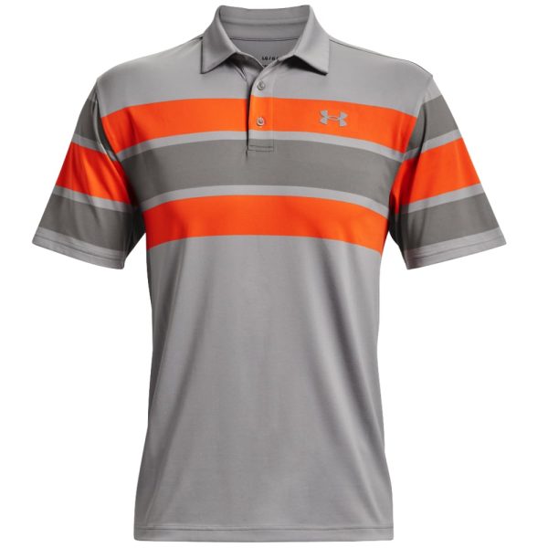 Under Armour Playoff 2.0 Block Stripe Polo Shirt - Grey Wolf Concrete For Sale