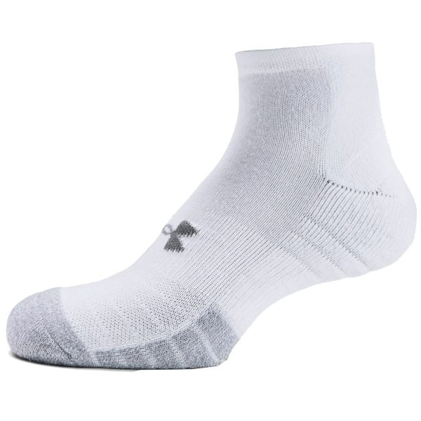 Under Armour Heatgear Low Cut Socks - White Steel (3 Pack) Cheap