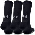 Under Armour Heatgear Crew Socks (3 Pack) - Black For Discount