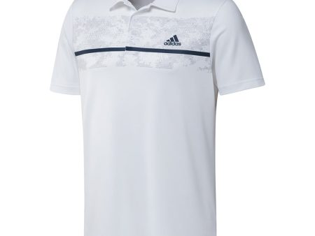 adidas Chest Print Polo Shirt - White on Sale