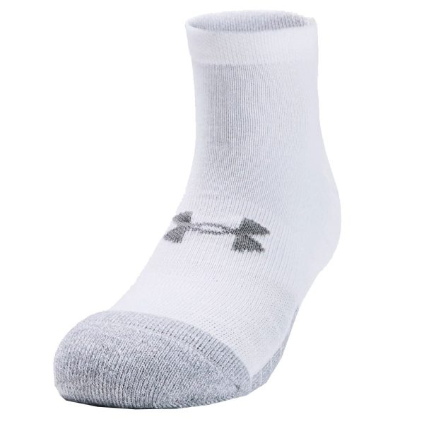 Under Armour Heatgear Low Cut Socks - White Steel (3 Pack) Cheap