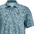 Under Armour Playoff 3.0 Palm Sketch Printed Polo Shirt - Still Water Static Blue Supply