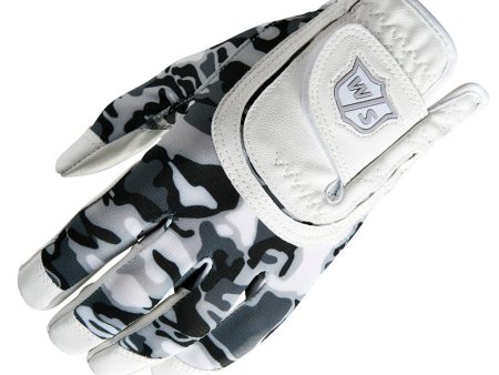 Wilson Junior All-Fit Golf Glove - White Black Camo For Cheap