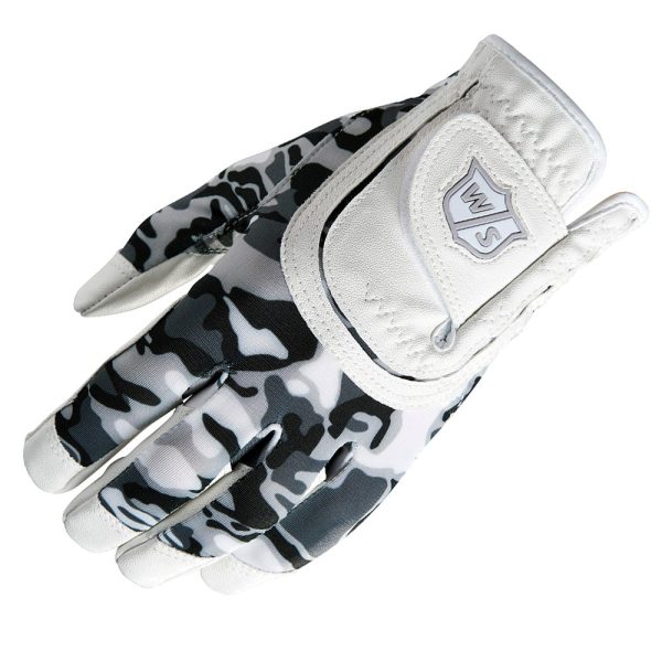 Wilson Junior All-Fit Golf Glove - White Black Camo For Cheap