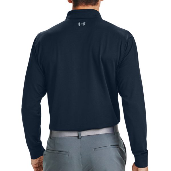 Under Armour Performance Textured Long Sleeve Polo Shirt - Black For Discount