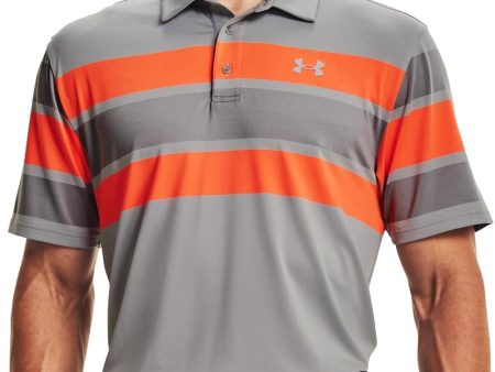 Under Armour Playoff 2.0 Block Stripe Polo Shirt - Grey Wolf Concrete For Sale