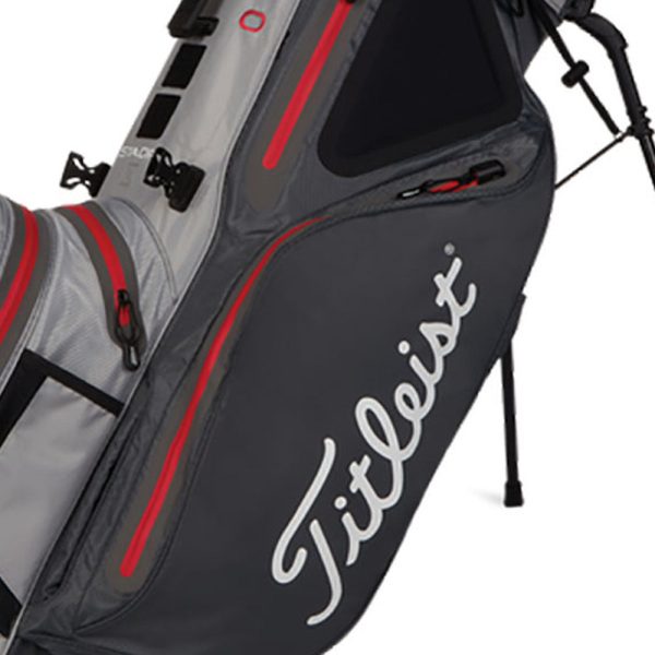 Titleist Hybrid 14 StaDry Waterproof Stand Bag - Charcoal Grey Red Supply