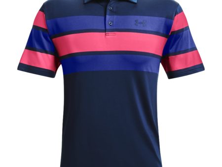 Under Armour Playoff 2.0 Block Stripe Polo Shirt - Academy Royal on Sale