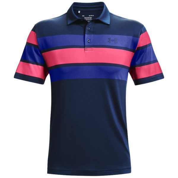 Under Armour Playoff 2.0 Block Stripe Polo Shirt - Academy Royal on Sale