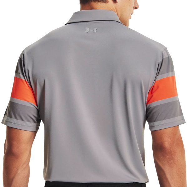 Under Armour Playoff 2.0 Block Stripe Polo Shirt - Grey Wolf Concrete For Sale